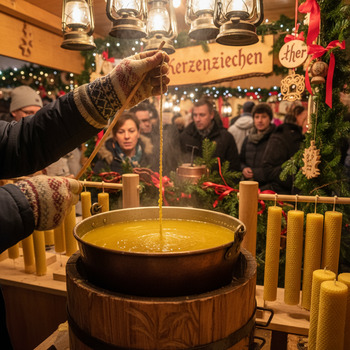 Kerzenziehen auf dem Markt