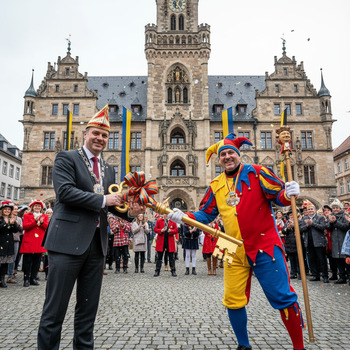 Schlüsselübergabe am Rathaus