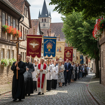 Pfingstprozession durch die Stadt