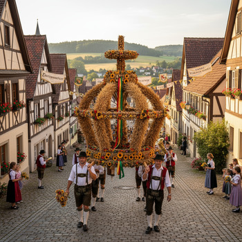 Erntekrone im Dorfumzug