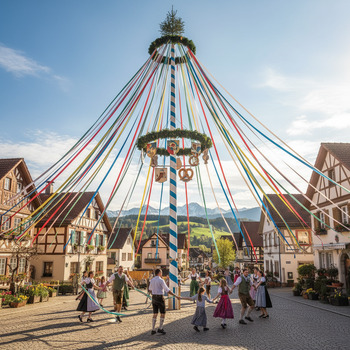 Aufgestellter Maibaum