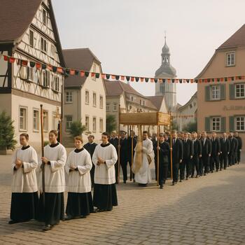 Prozession an einem Feiertag