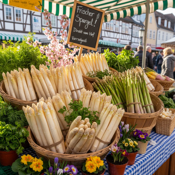 Spargelstand im Frühling