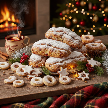Stollen und Gebäck im Winter