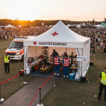Sanitätsdienst am Rand eines Festes