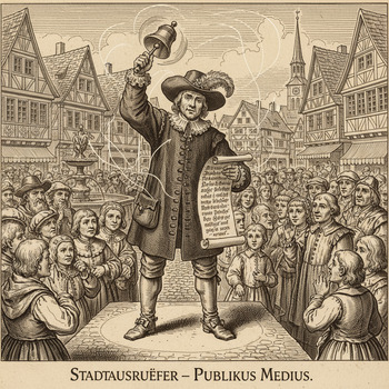 Historischer Stadtausrufer mit Trommel