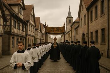 Prozessionszug durch eine Hauptstraße