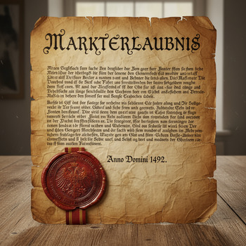 Alte Markterlaubnis mit Siegel