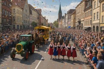 Festumzug durch eine Hauptstraße