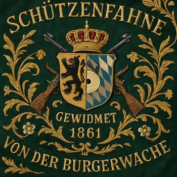 Schützenfahne mit Stickerei